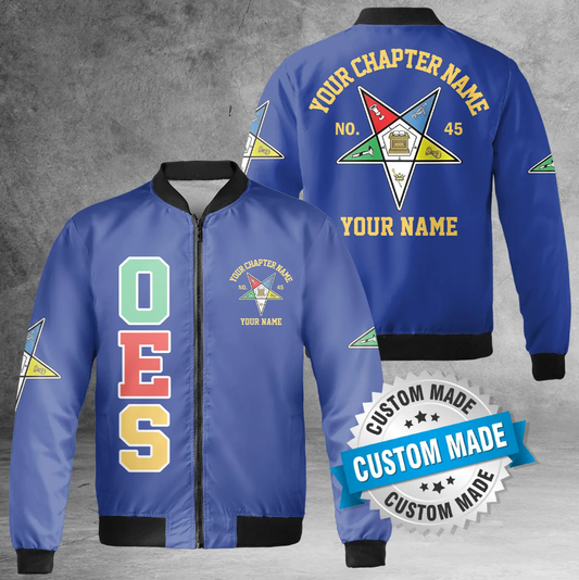 Custom Your Name, Your Chapter Name & Your Chapter Number AOP Fleece Bomber Jacket