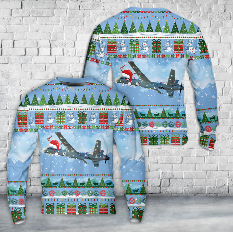 NASA's Ikhana General Atomics MQ-9 Reaper Christmas AOP Sweater