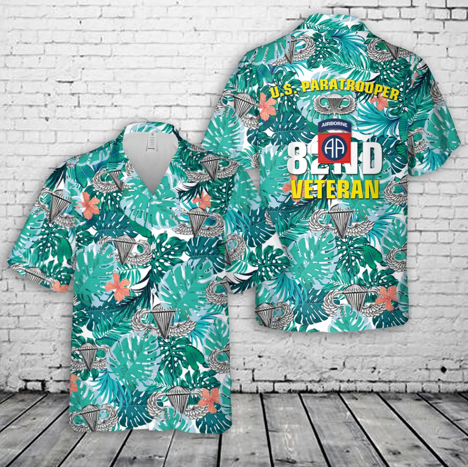 US Army 82nd Airborne Division Veteran Paratrooper Hawaiian Shirt