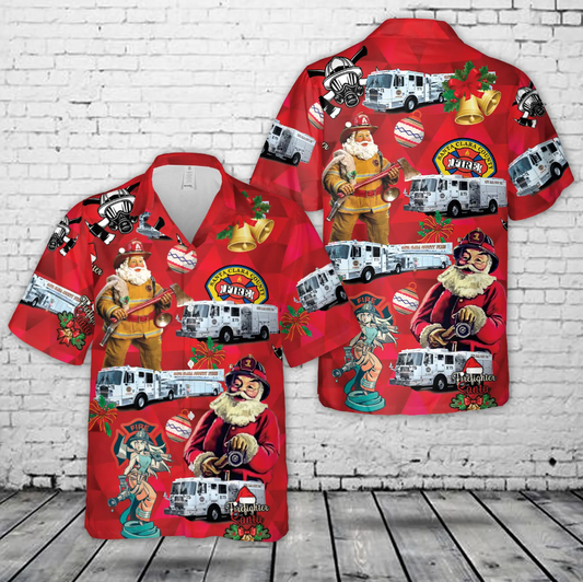 Santa Clara County Fire Department Christmas Hawaiian Shirt