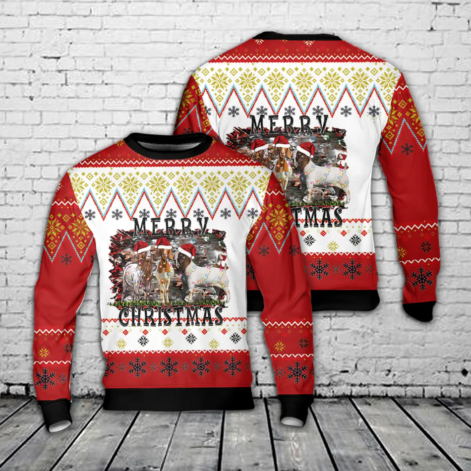 Boer Goat Christmas AOP Sweater