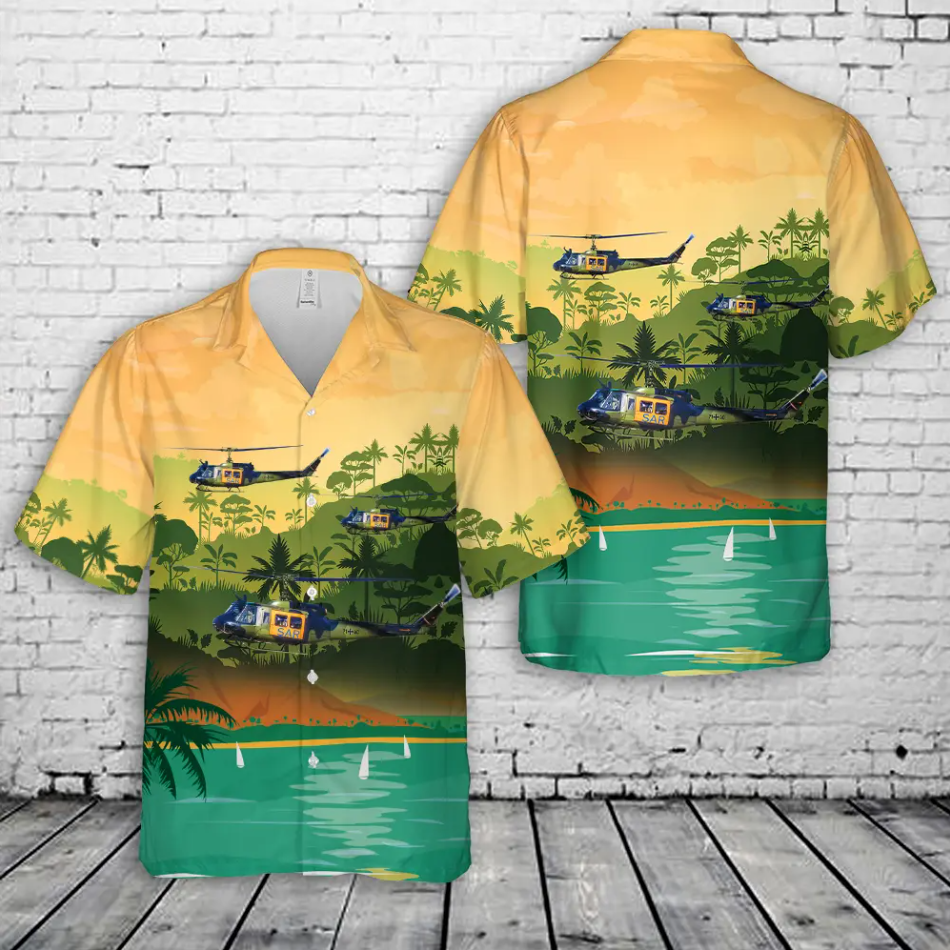 German Army Bell UH-1D Iroquois Hawaiian Shirt