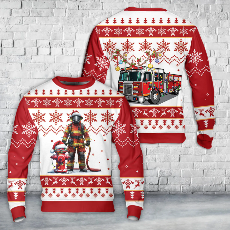 Firefighter Ugly Christmas Sweater