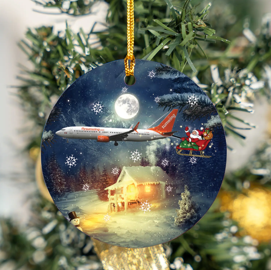 Sunwing Airlines Boeing 737-86Q Christmas Ceramic Ornament – Merch Gears