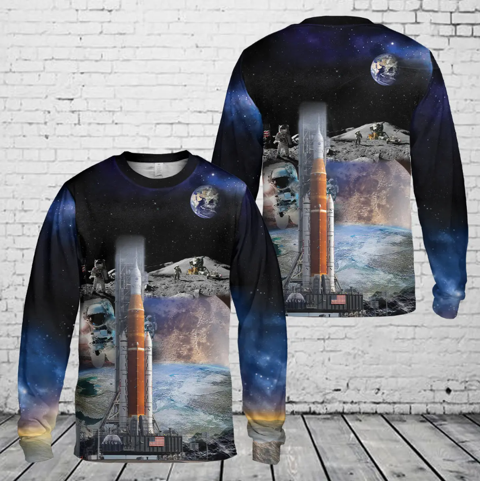 NASA Artemis SLS Moon Rocket Long Sleeve Shirt