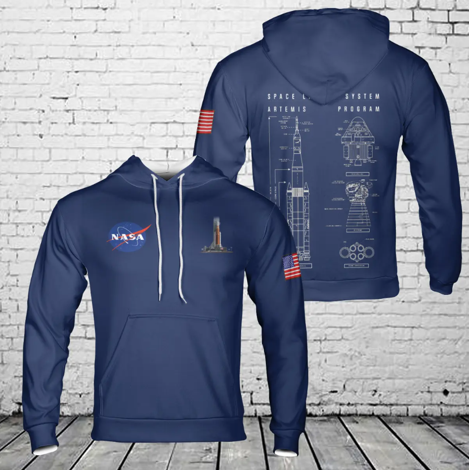 NASA Artemis SLS Moon 3D Hoodie