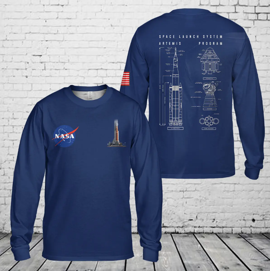 NASA Artemis SLS Moon Long Sleeve Shirt