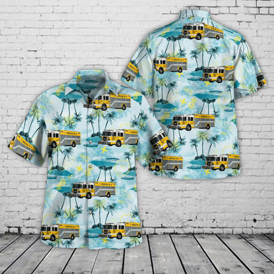 Pioneer Hose Fire Company Station 22, Brick Township, New Jersey Hawaiian Shirt