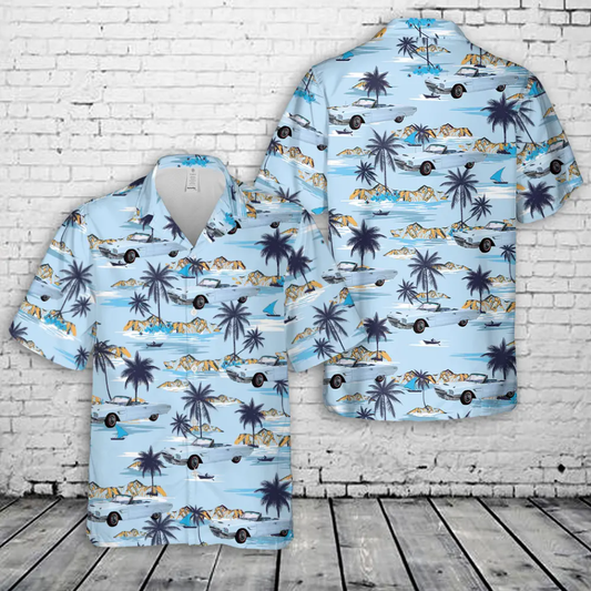 1965 Ford Thunderbird Convertible Diamond Blue Hawaiian Shirt
