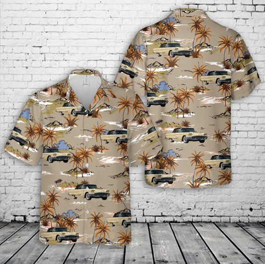 1959 Ford Thunderbird Convertible Casino Cream Hawaiian Shirt