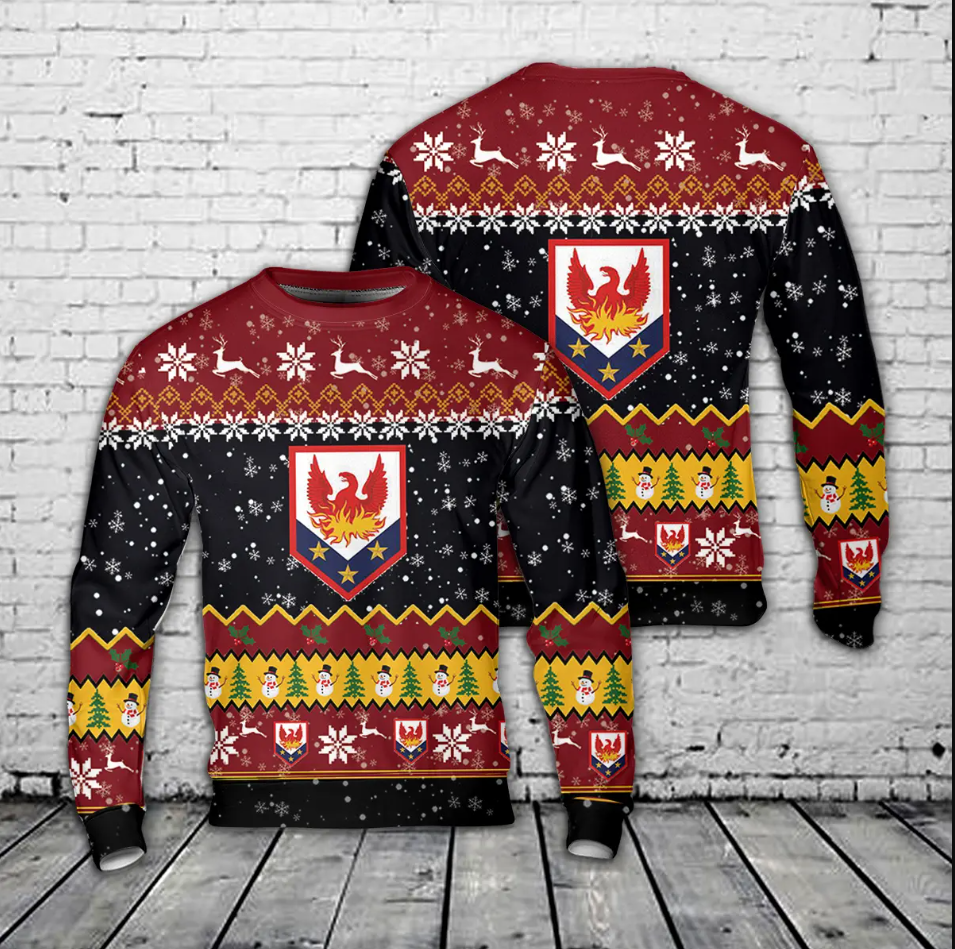 Missouri Army National Guard 110th Maneuver Enhancement Brigade Christmas AOP Sweater