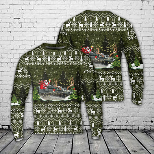 NZLAV Armored Personnel Carrier Christmas AOP Sweater