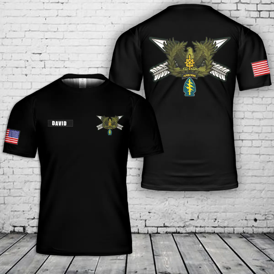 Custom Name 389th Military Intelligence Battalion Airborne (Special Operations) 3D T-Shirt