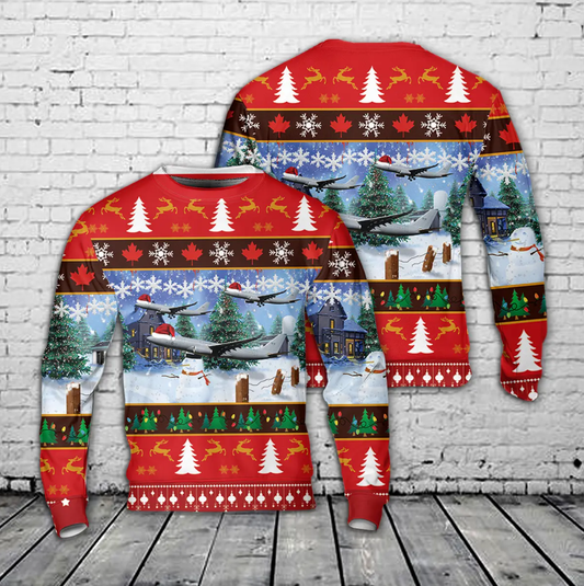 Royal Canadian Air Force (RCAF) Airbus CC-330 Husky Christmas AOP Sweater