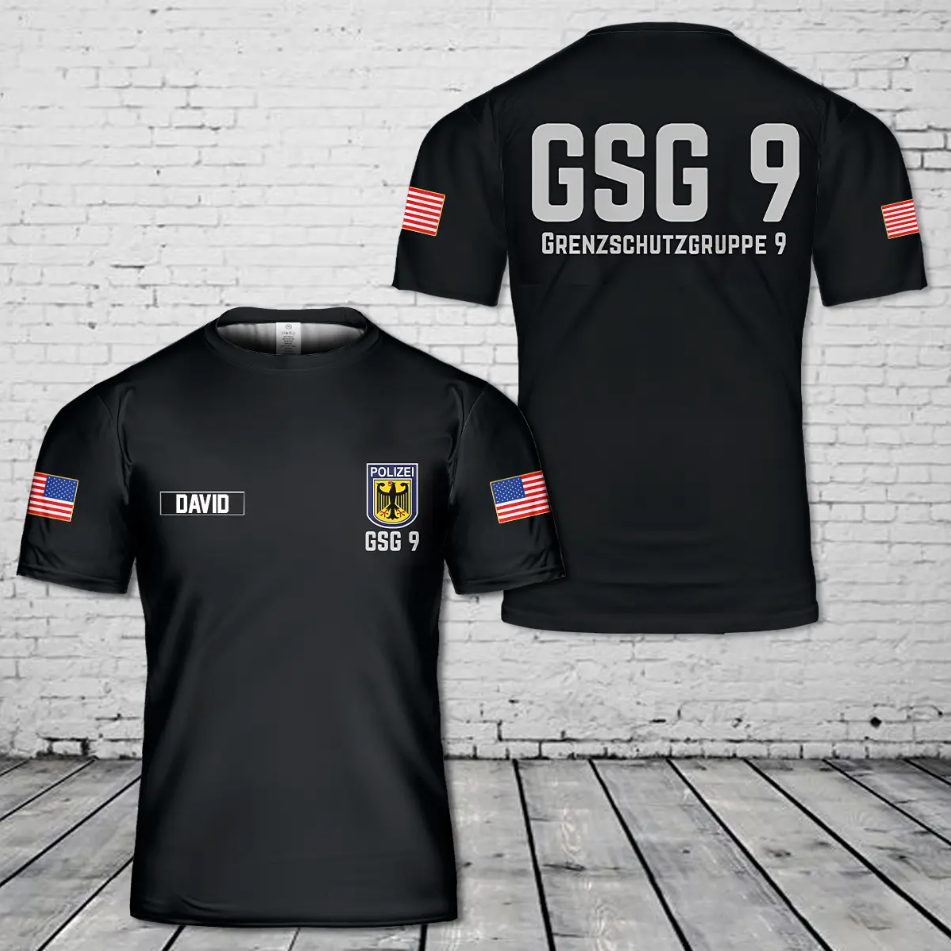 Custom Name Germany GSG 9 Bundespolizei Police Special Forces 3D T-Shirt