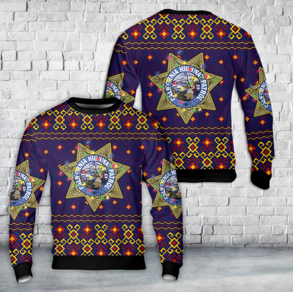 California Highway Patrol Seal Christmas AOP Sweater