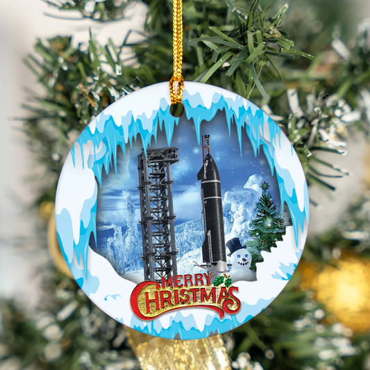 SpaceX Starship SN20 Super Heavy Booster BN4 Christmas Ceramic Ornament