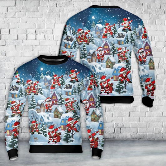 Dabbing Santa Christmas AOP Sweater