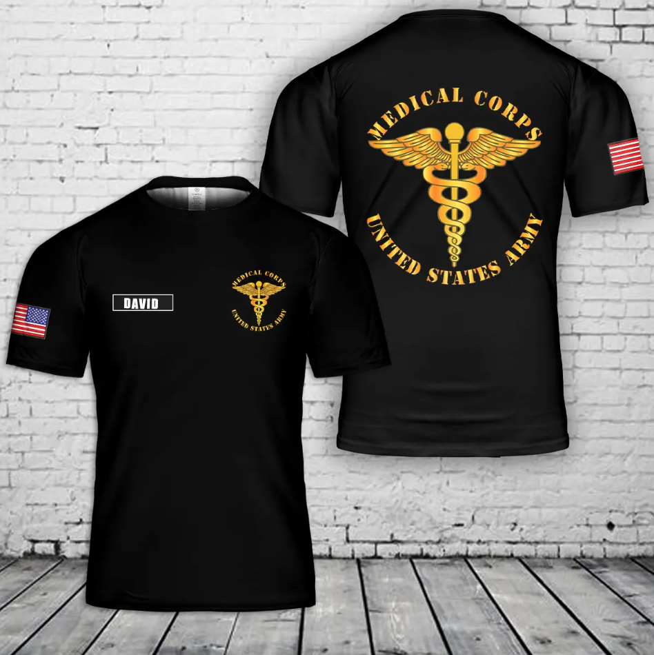 Custom Name US Army Medical Corps T-Shirt 3D