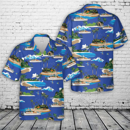 Trumpy Wishing Star Motor Yacht Hawaiian Shirt