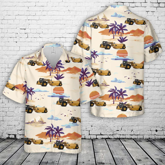 Motor Scraper Construction Equipment Hawaiian Shirt