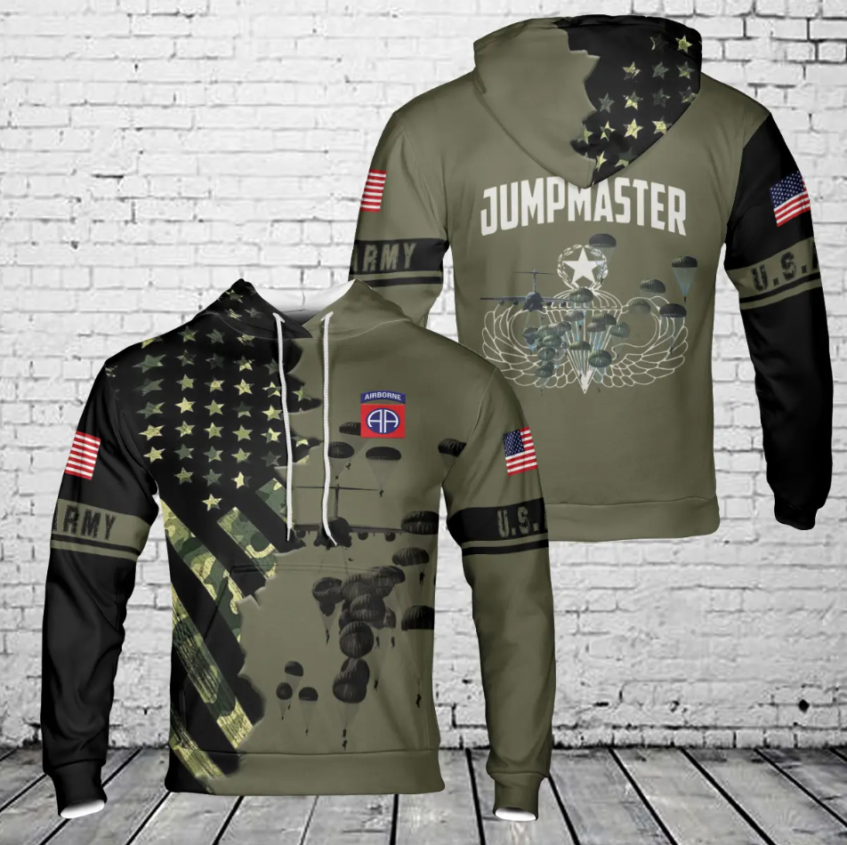 US Army 82nd Airborne Paratrooper Jumpmaster 3D Hoodie