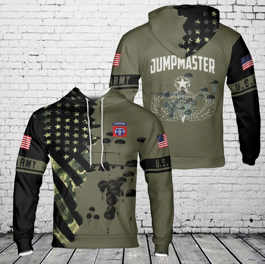 US Army 82nd Airborne Paratrooper Jumpmaster 3D Hoodie