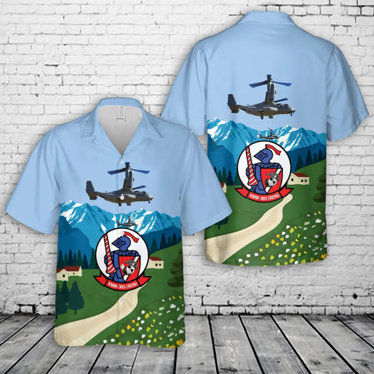 USMC VMM-365 Blue Knights MV-22B Osprey Hawaiian Shirt