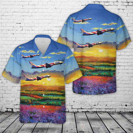 America West Airlines Boeing 757-2S7 Hawaiian Shirt