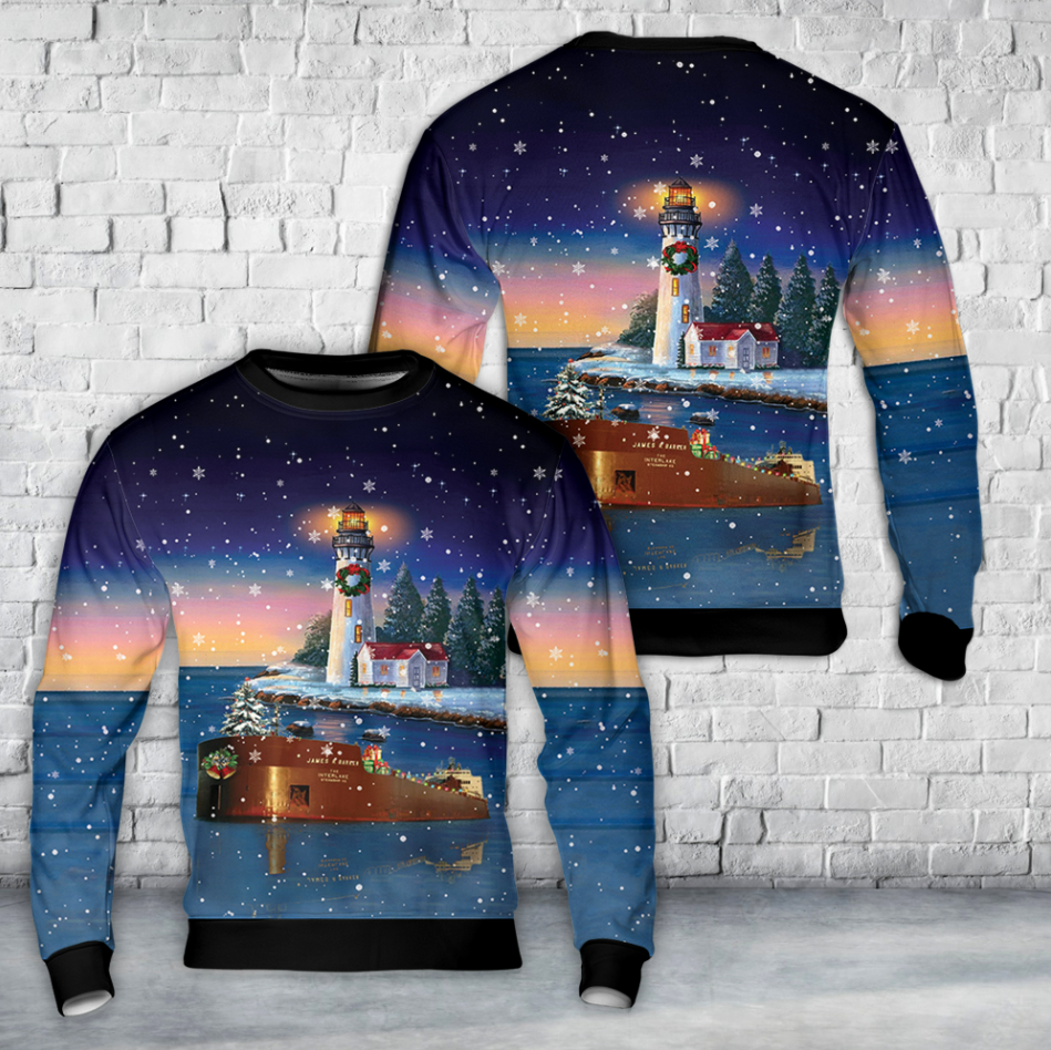 James R. Barker Ship Christmas AOP Sweater