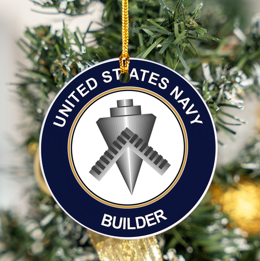 US Navy Builder BU Ceramic Ornament