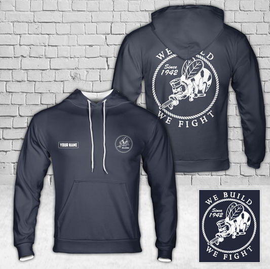 Custom Name US Navy Seabee 1942 Hoodie 3D