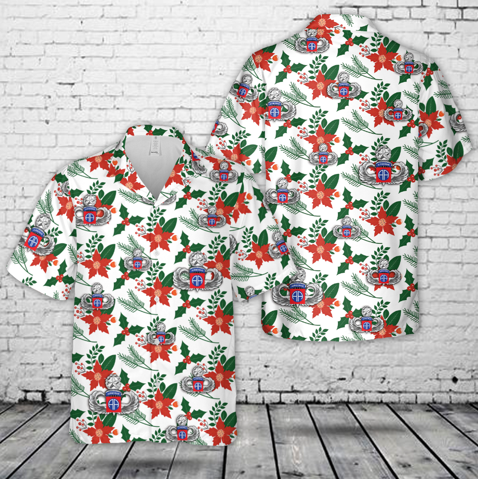 US Army 82nd Airborne Master Jump Wings Christmas Hawaiian Shirt