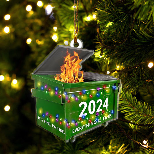 2024 Dumpster on Fire Christmas Ornament