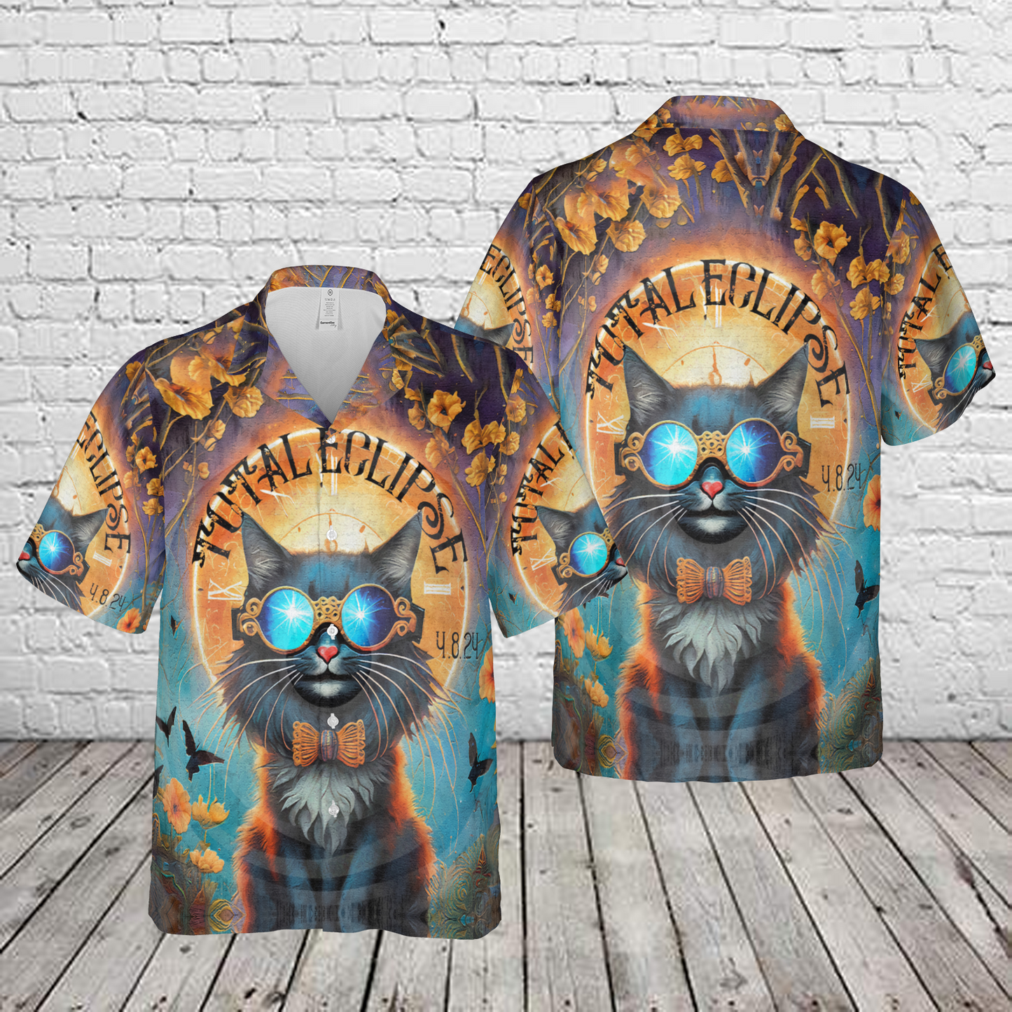2024 Total Solar Eclipse Kitty Cat Hawaiian Shirt