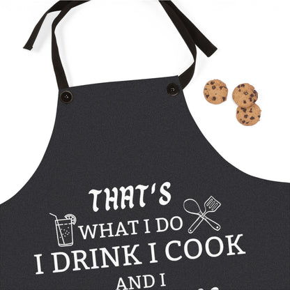 Funny Cooking Apron - "That's What I Do I Drink I Cook and I Know Things"