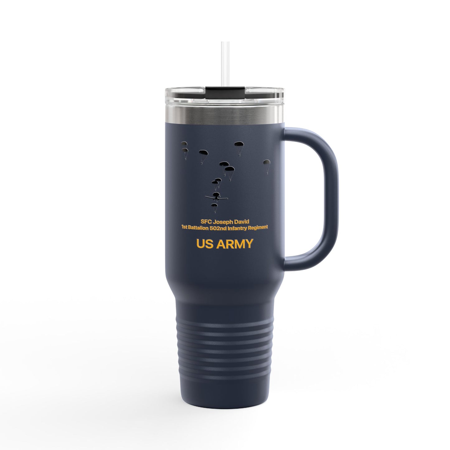 Custom Name, Rank & Unit US Army 101st Airborne Division Insulated Travel Mug, 40oz