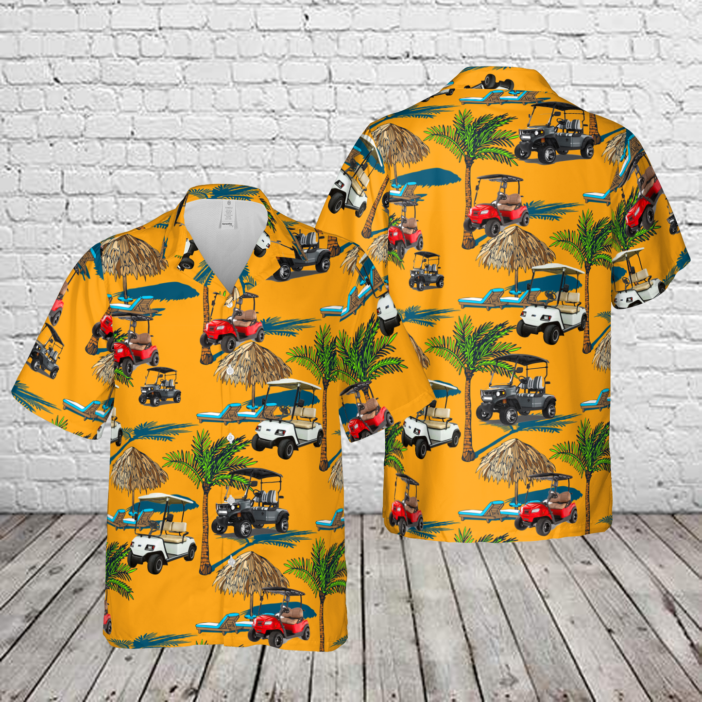 2 Seat Golf Cart Hawaiian Shirt