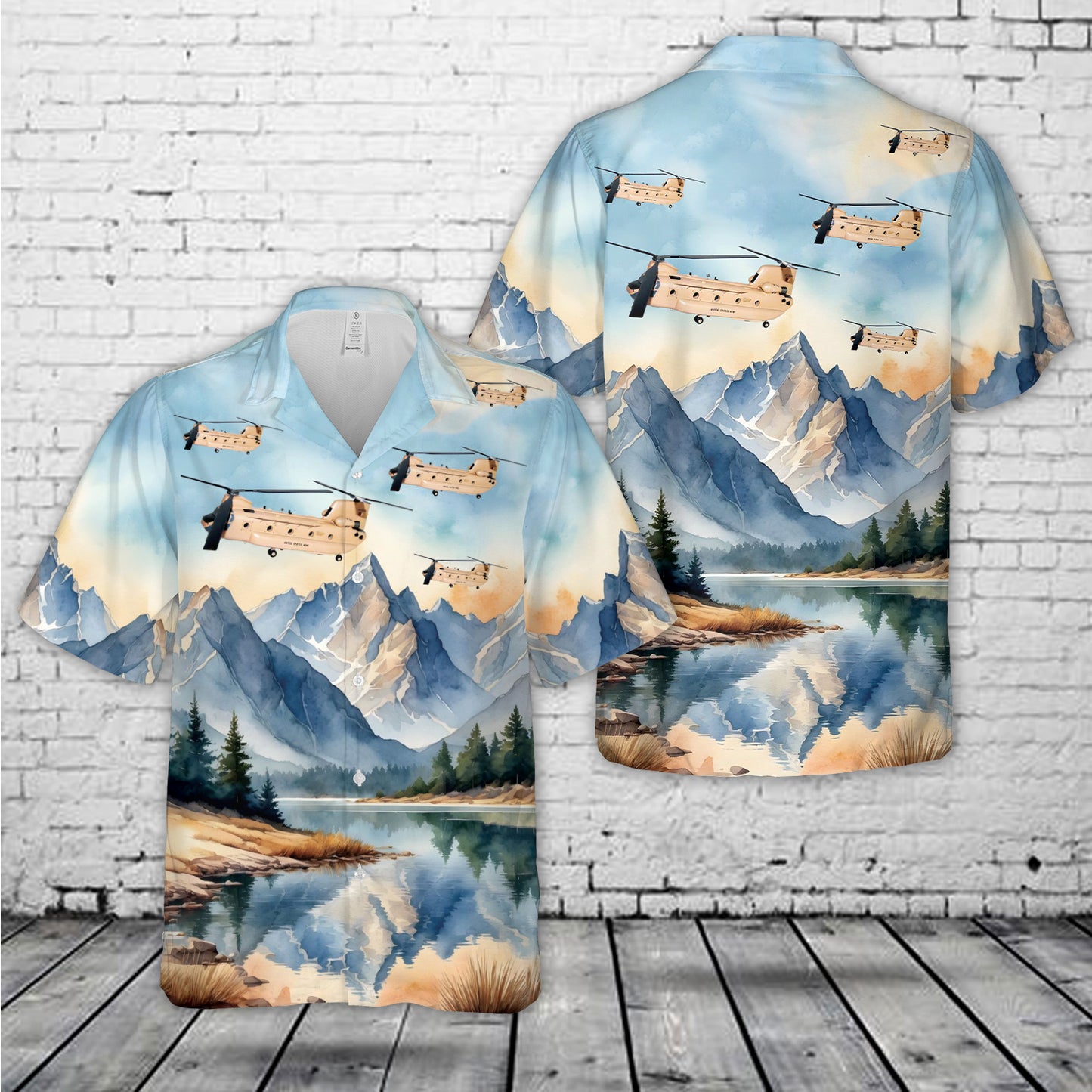 3-82nd General Support Aviation Battalion 'Flippers' North CH-47 Hawaiian Shirt