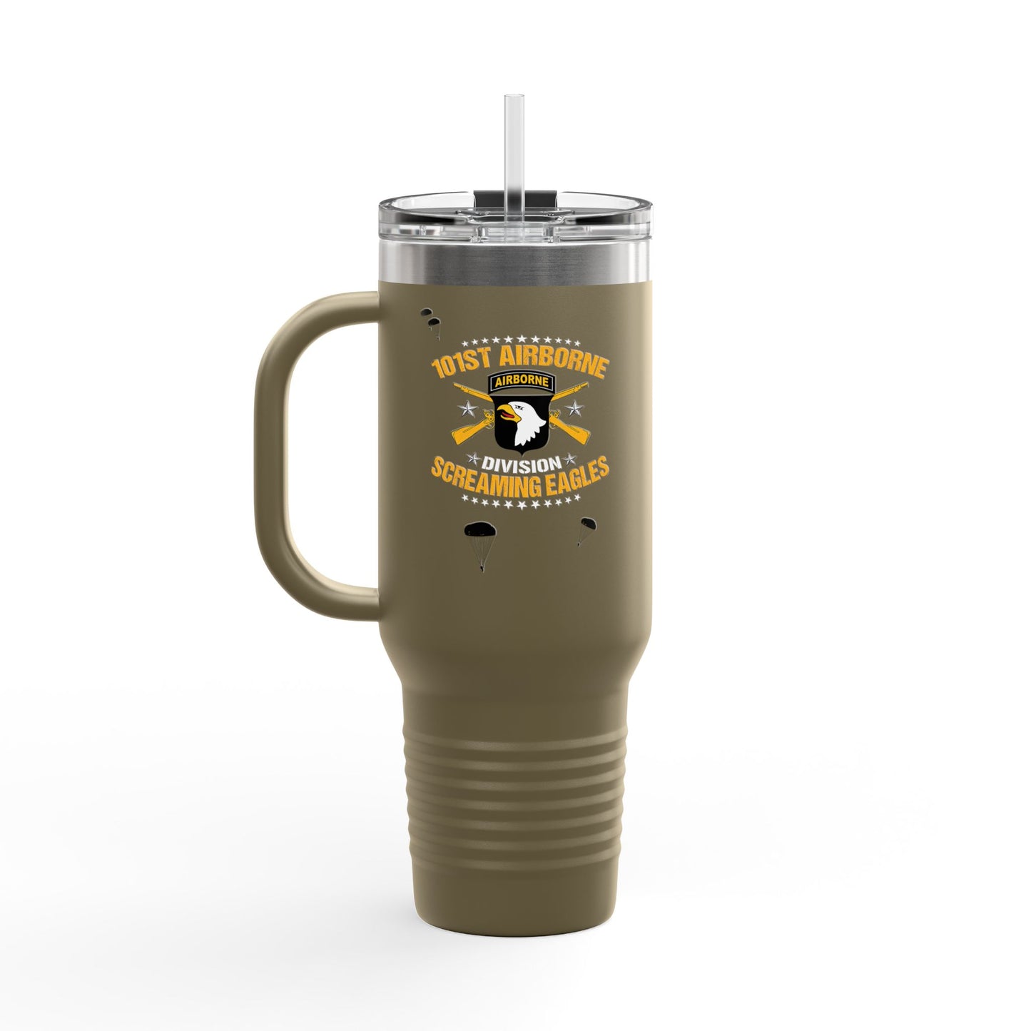 Custom Name, Rank & Unit US Army 101st Airborne Division Insulated Travel Mug, 40oz