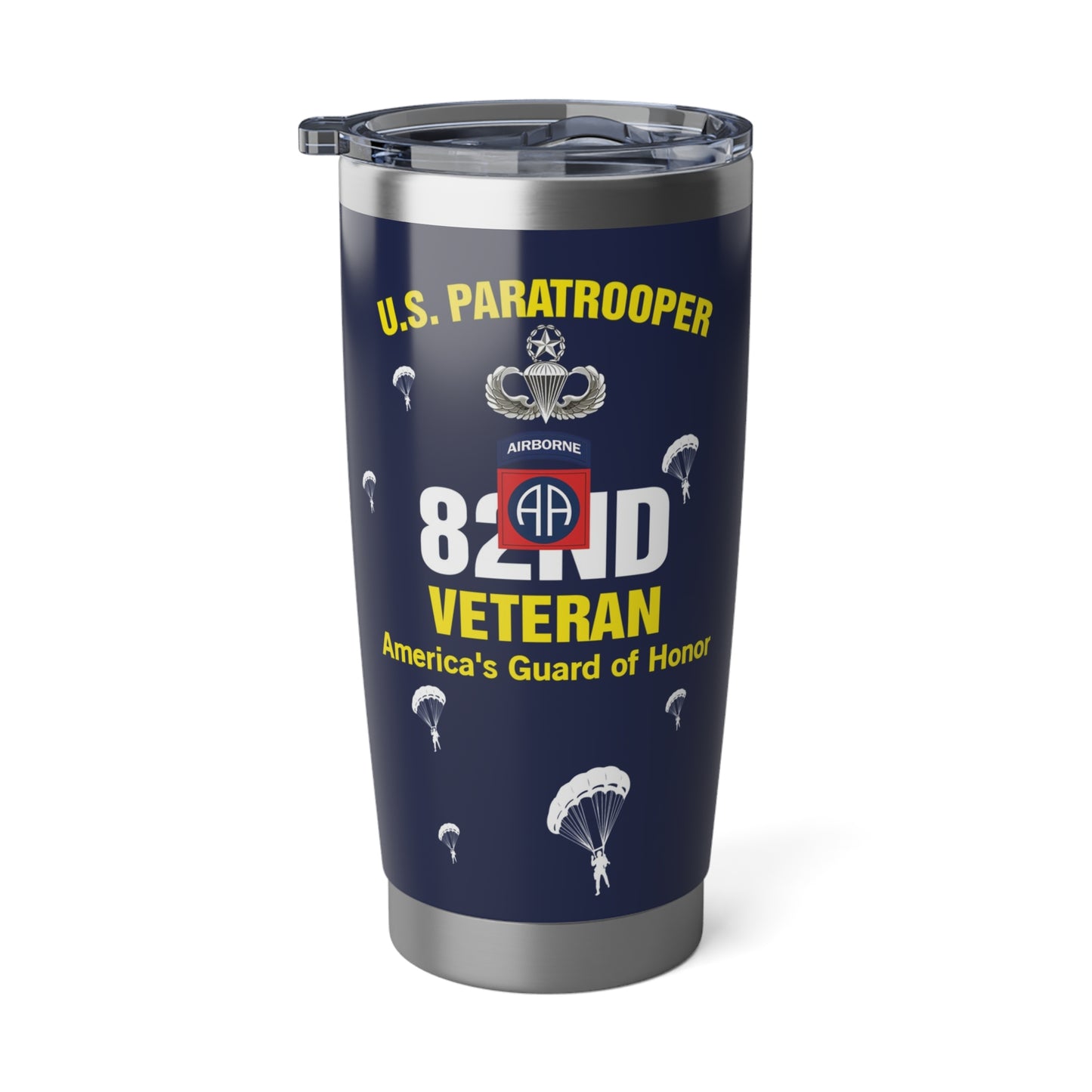 Custom Name, Rank & Unit US Army 82nd Airborne Tumbler 20oz