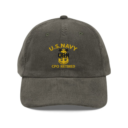 US Navy Master Chief Petty Officer Retired Embroidered Cap