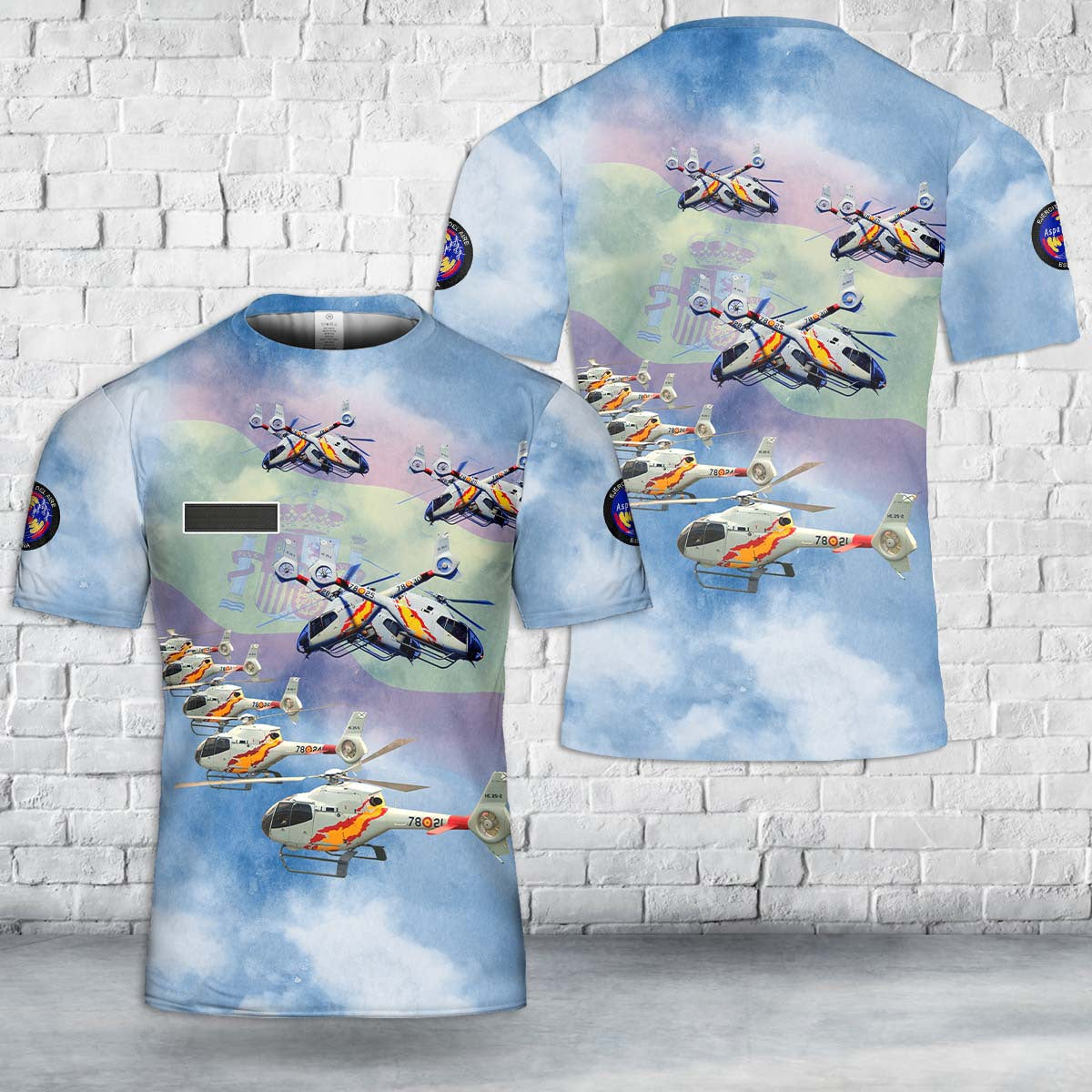 Custom Name Spanish Air and Space Force Patrulla Aspa aerobatic team T-Shirt 3D
