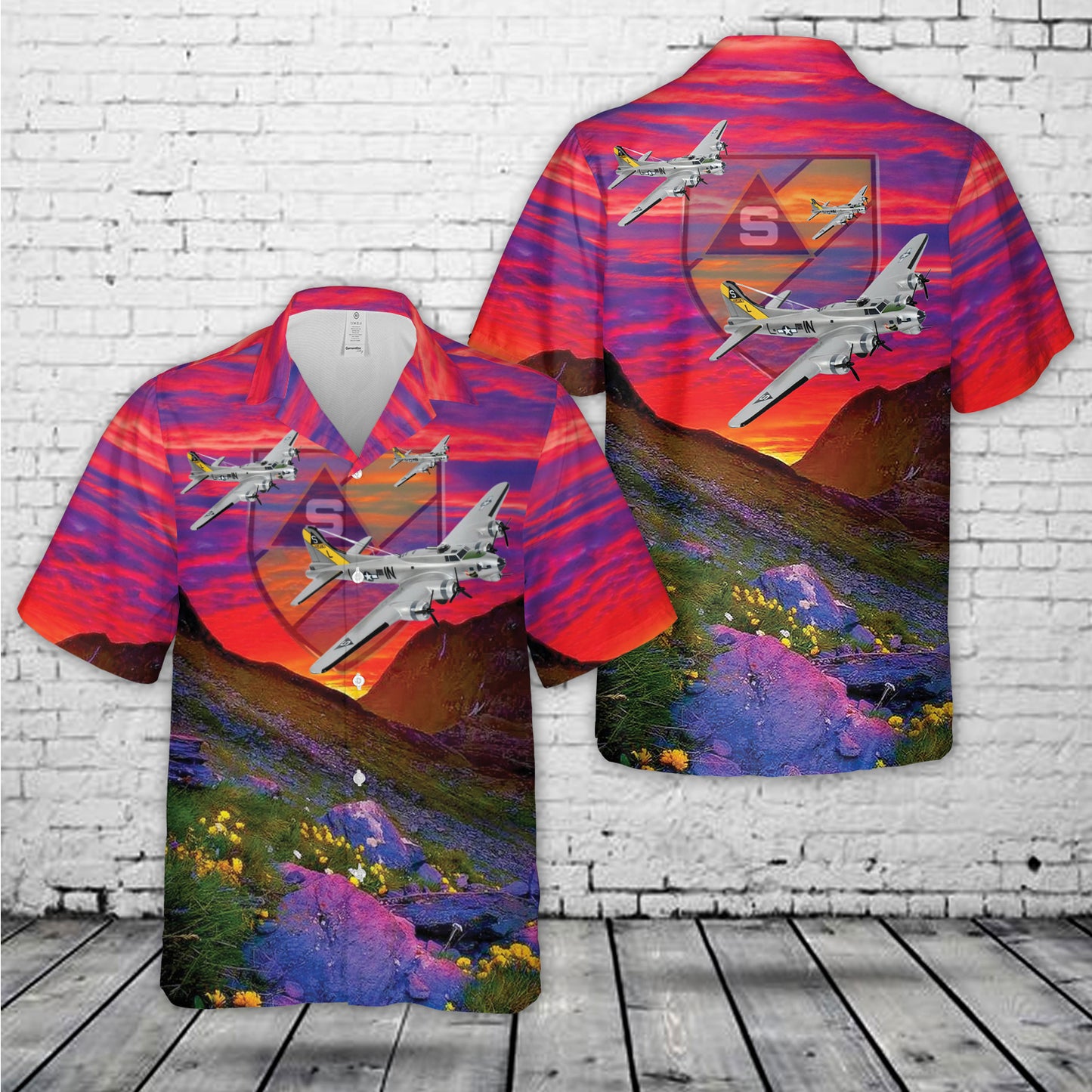 401st Bomb Group Champaign Lady B-17G WWII Hawaiian Shirt