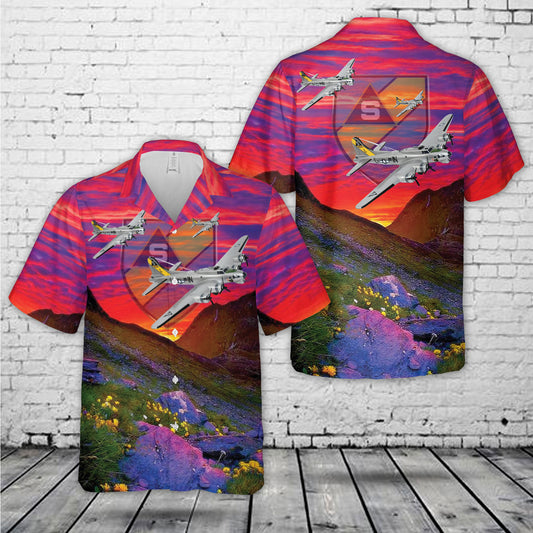 401st Bomb Group Champaign Lady B-17G WWII Hawaiian Shirt