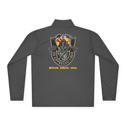 US Army 5th Special Forces Group Skull Death Unisex Quarter-Zip Pullover