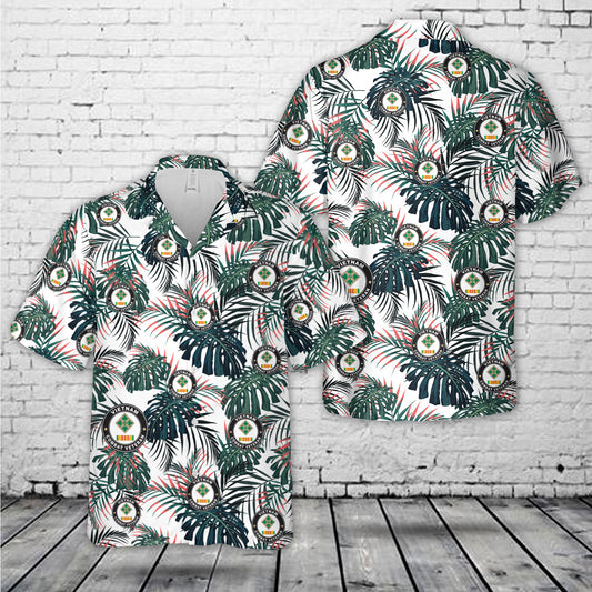 4th Infantry Division Vietnam Combat Veteran with Ribbon Hawaiian Shirt