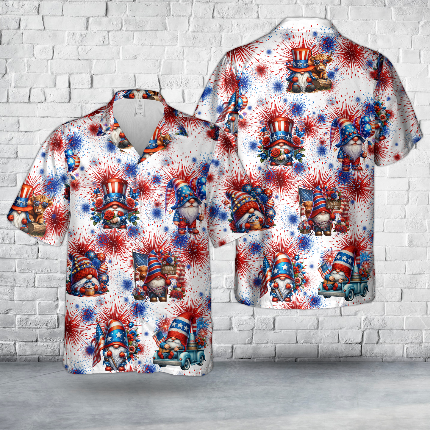 4th Of July Gnomes Hawaiian Shirt