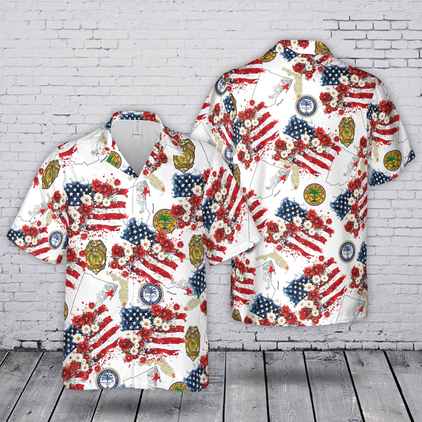 4th Of July Miami Police Department Hawaiian Shirt