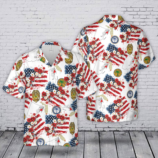 4th Of July Miami Police Department Hawaiian Shirt